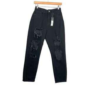 Legend London Black distressed mom jeans 90s sz 4
